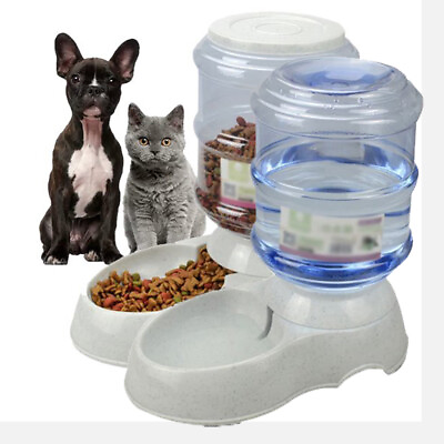 Automatic Dog Cat Feeder and Water Dispenser Cat amp; Dog Water Dispenser Station $17.29