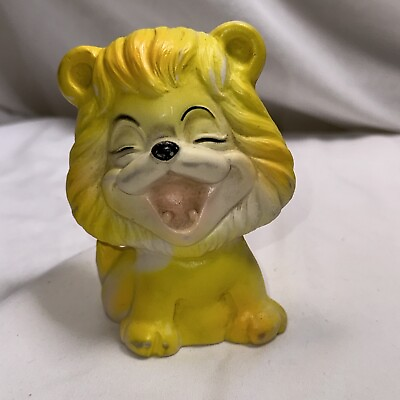 #ad Vintage 1972 Lion Baby Squeaky Toy Rubber 5” Tall Squeaker Works Great $14.99