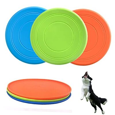 #ad Dog Flying Disc 3 Pack Dog Flyer Dog Toy Dog Soft Rubber Interactive $15.66