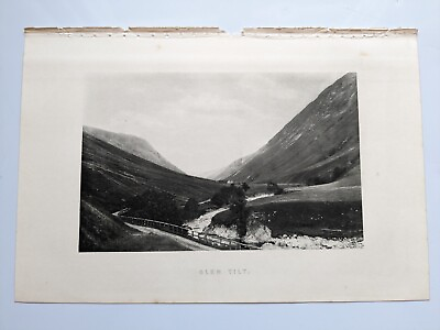 #ad Glen Tilt Perthshire Scotland photoengraving circa 1895 GBP 5.00