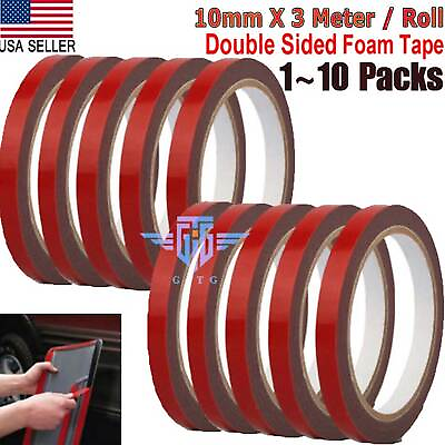 #ad 1 10X Auto Tape Acrylic Foam Double Sided Mounting Adhesive 3m x 10mm Truck Car $8.19