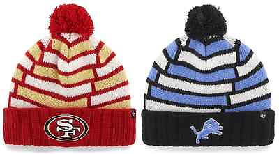 #ad #x27;47 Brand NFL Breakout Team Cuff Pom Ball Hat Winter Cap Ski Beanie $17.42