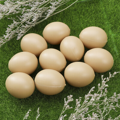 #ad 10 Pcs Fake Eggs Decorating Imitation Eggs Children Egg Toy Fake Chicken Eggs $9.51