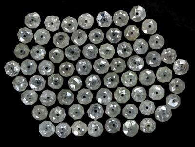 #ad Natural White Round Loose Diamond Bead wt Drilled 2.0 to 3.0 MM Pick Any Lot $384.99