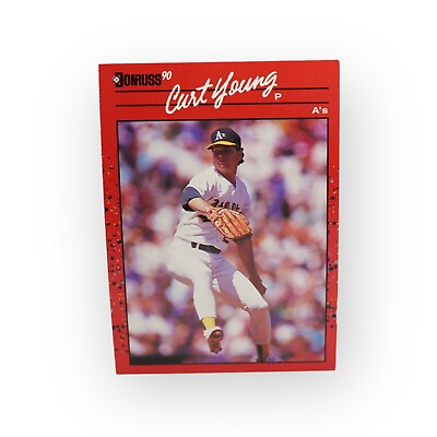 #ad 1990 Donruss #505 Curtis Curt Allen Young of A#x27;s P $1.49