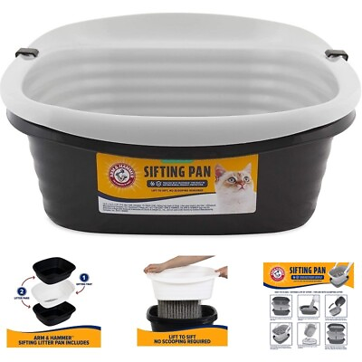 #ad Arm and Hammer Large Sifting Litter Box Microban Odor Control Cat Dog Petmate $26.48