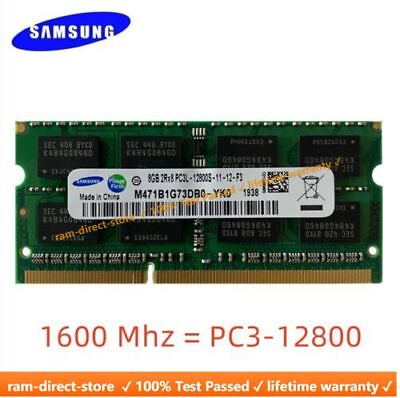 #ad SAMSUNG DDR3L 8GB 16GB 32GB 1600 MHz PC3 12800 Laptop Memory RAM SODIMM 204 Pin $12.97
