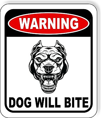 #ad #ad Warning Vicious dog will bite Aluminum Composite Sign $12.99