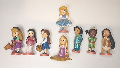 #ad Disney Princesses Animators Glitter Collection Figures Lot Of 8 $35.00