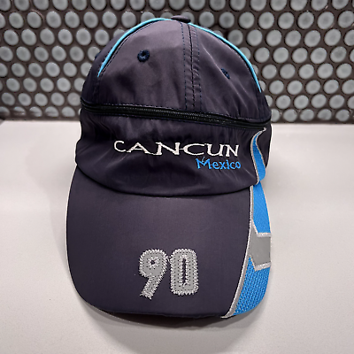 #ad Cancun Mexico Hat Cap Blue 5 Panel Zip Outdoor Lightweight Adult Strap Back $18.88