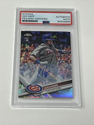 #ad 2017 Chrome Update Signed Debut Refractor Ian Happ Rookie Auto RC PSA DNA $99.00