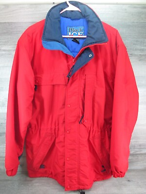 #ad BLACK ICE Mens Winter Jacket Red Nylon Polyester Zip Pockets Size M $17.95
