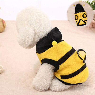 #ad Hot Pet Dog Cat Puppy Coat Clothes Warm Hoodie fashion Cute Bee Costume Apparel $6.68