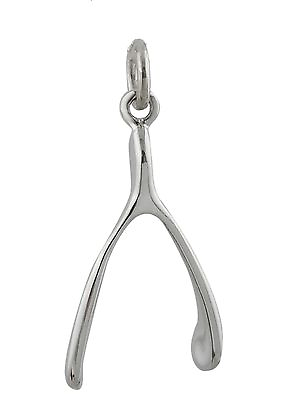 #ad Wishbone Charm 925 Sterling Silver for Bracelet Good Luck Break Turkey Make Wish $20.00