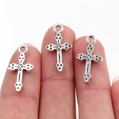 #ad 6 Pcs Lot 21x11m Cross Christian Charms Pendants Jewelry Making Earring Necklace $5.25