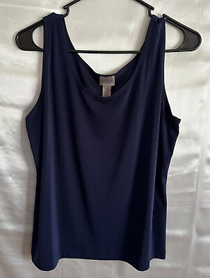 #ad Easywear by Chico#x27;s Women Blue Tank Top Size 2 $12.99