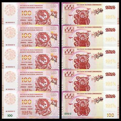 #ad Chinese Dragon 100 Yuan Banknotes 2024 Zodiac Year Commemorative Uncurrency Gift AU $18.99