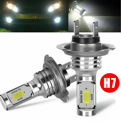 #ad 2x H 7 LED Car Headlight Kit 80W COB DRL Canbus 12 24V 6500K Lamp Bulb White New $8.98