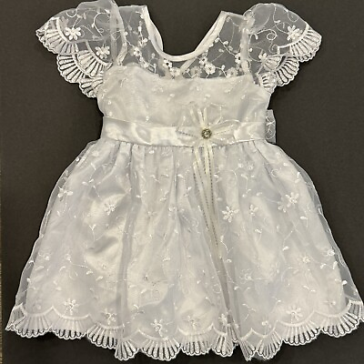 #ad Toddler White Flower Girl Dress Size 18 24 Months $21.25