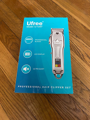 #ad Ufree® Hair Clippers Professional Beard Trimmer Cordless Barber Silver $38.90