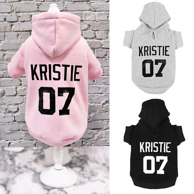 Pet Dog Hoodie Clothes Custom Personalized Name Number ID Warm Sweatshirt XS 5XL $10.99