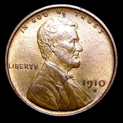#ad 1910 S Lincoln Cent Wheat Penny Uncirculated Coin #775X $165.00