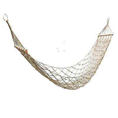 #ad Cotton Rope Hammocks Traditional Hand Woven Single Hammock with Wood Spreader... $37.15
