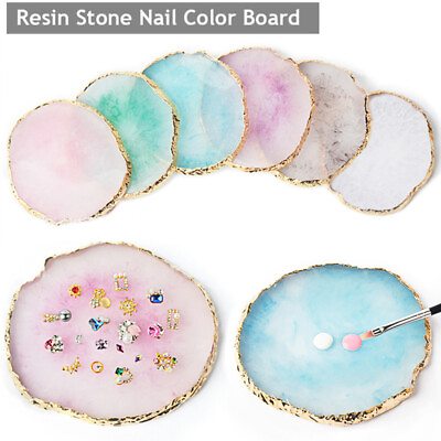 #ad Lady Resin Nail Art Painting Gel Palette Display Polish Manicure Agate Plate C $5.59