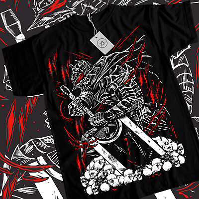 #ad Berserk T shirt Manga Strip Guts Berserker Armour Anime Black shirt ALL SIZES $19.20