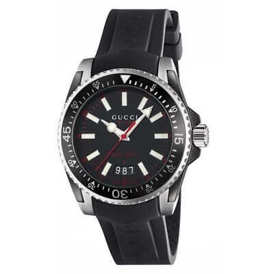 #ad Gucci YA136303 Dive 40MM Men#x27;s Black Rubber Watch $580.71