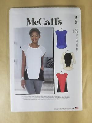 #ad McCalls M7093 Misses#x27; Seam Detail Tops and Tunic Size 14 22 $9.95