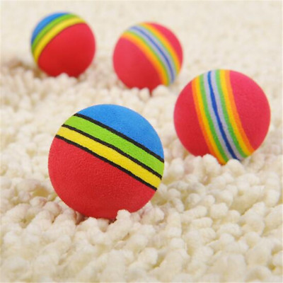 #ad Rainbow Ball Pet Dog Cat Puppy Chew Toys Durable Bite Balls Interactive Training $8.55