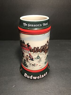 #ad Budweiser Holiday Stein 1991 quot;The Season#x27;s Bestquot; No Box EUC $7.95