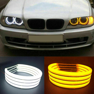 #ad For BMW E36 E38 E39 E46 Switchback Halo Ring Cotton Light SMD LED Angel Eyes DRL $55.04