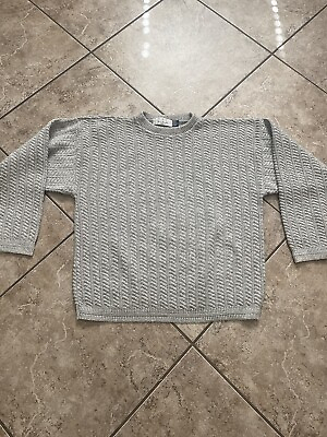 #ad Vintage Mens Large Coogi Cosby Grandpa Style Sweatshirt Sweater Gray $19.99