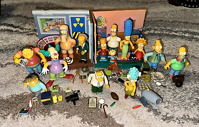 #ad The Simpsons World Of Springfield Action Figure Lot Complete Series 1 Plus Extra $149.99