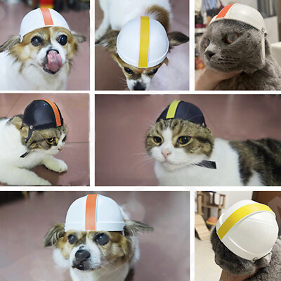 #ad Pet Rugby Hat Helmet Dog Hat Pet Head Wear Dog Motorcycle Safety Helmet Cute A AU $20.41