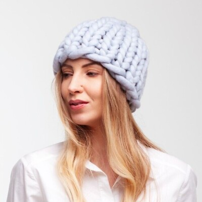 #ad Super chunky knit beanie hat women Ladies winter thick knitted hat $40.00
