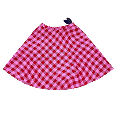 #ad Scoop Womens Size XL 16 18 Pull On Midi Skirt Salsa Large Wavy Gingham $24.99