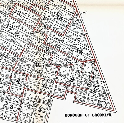#ad ANTIQUE 1915 Willisburg BROOKLYN Map Greenpoint McCarren Park New York GOWANUS $48.88