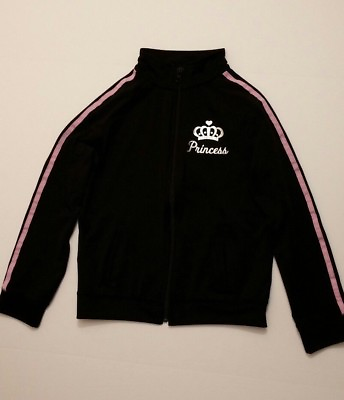 #ad Place Girl#x27;s Princess Logo Jacket Size Girls L 10 12 Zipper Lightweight $12.95