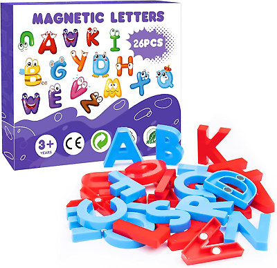 #ad Magnetic Letters and Numbers Toy Set: Strong Magnetic 26 PCS Colorful Alphabe... $12.99