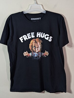 #ad Chucky Child#x27;s Play Free Hugs Black Graphic Mens#x27; T Shirt XL $15.00