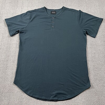 #ad CUTS Clothing Shirt Adult 2XL XXL Green Henley Short Sleeve Casual Outdoor Men#x27;s $12.88
