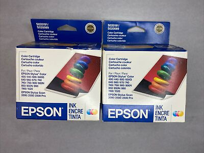 #ad 2 Epson Stylus Color Ink Cartridges SO20191 20089 New Old Stock Expired 05 2007 $10.00
