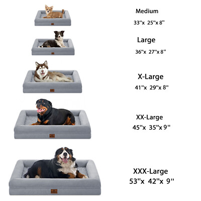 #ad #ad Gray Orthopedic Memory Foam Dog Bed Sofa Pet Sofa 33x25 36x27 41x29 45x35 53x42quot; $41.99