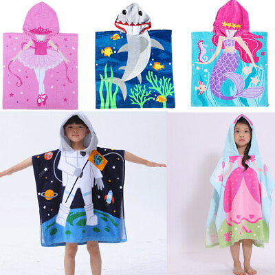 #ad Hooded Bath Towel For Kids Summer Pool Beach Infant Blanket Poncho Cartoon Style $24.99