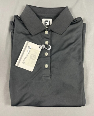 #ad FootJoy Golf Shirt Polo Womens Sleeve Logo XS Black Polyester NWT MSRP $68 $26.63