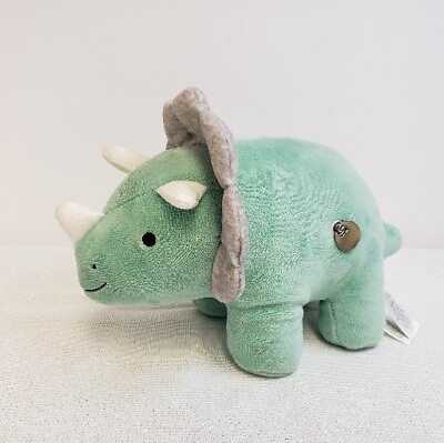 #ad Carter#x27;s TRICERATOPS Dinosaur Green Windup Musical Plush Soft Toy Works $14.17
