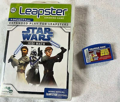 #ad Leapfrog Leapster Learning Games Star Wars Jedi Math School House Rocks Grammar $9.99